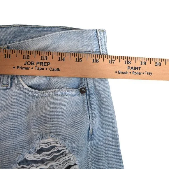 Abercrombie & Fitch Light Wash Distressed Jeans Size 8 W29 Ripped Straight Leg - Picture 10 of 10
